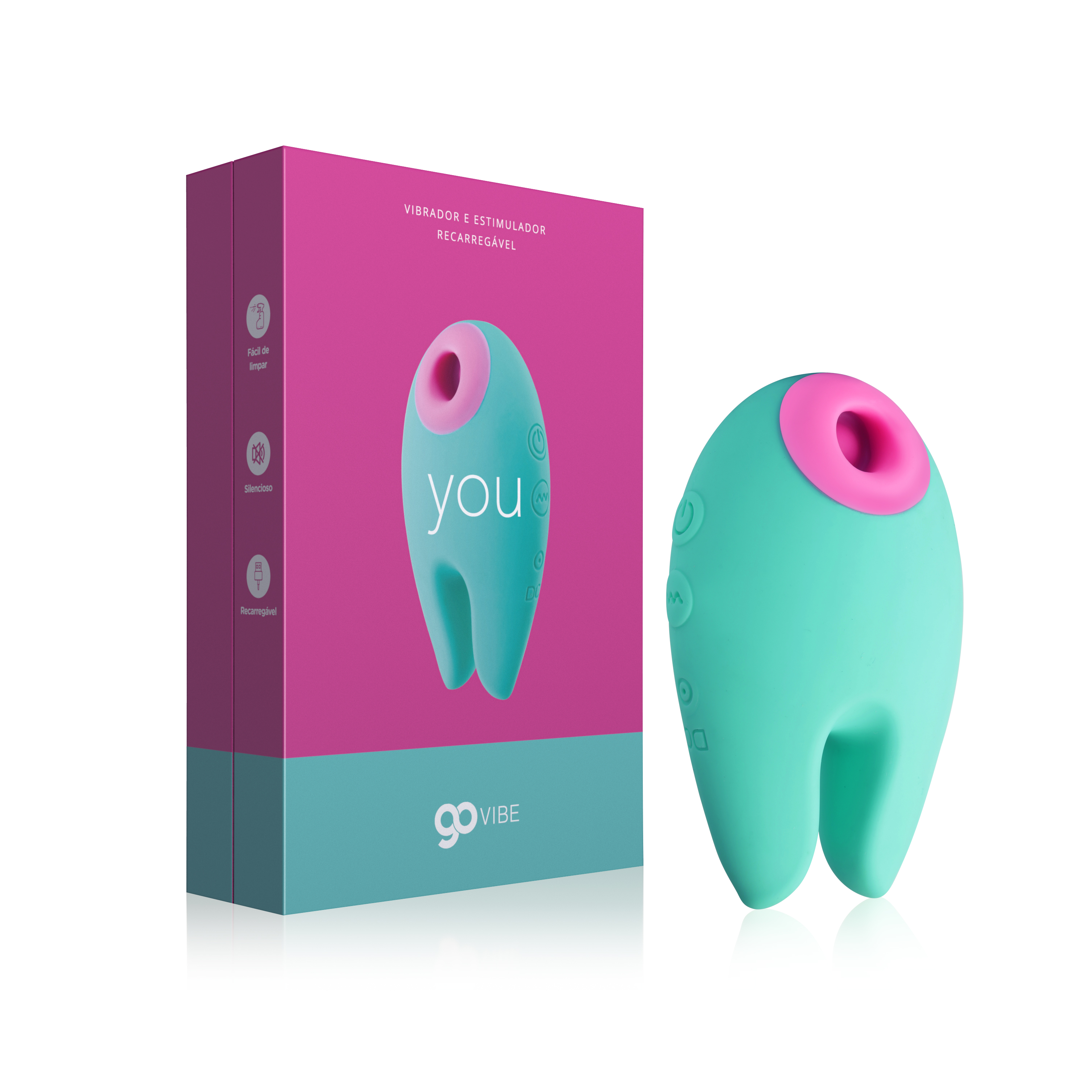 Vibrador e Estimulador de Clitóris Recarregável Go Vibe You - A Sós